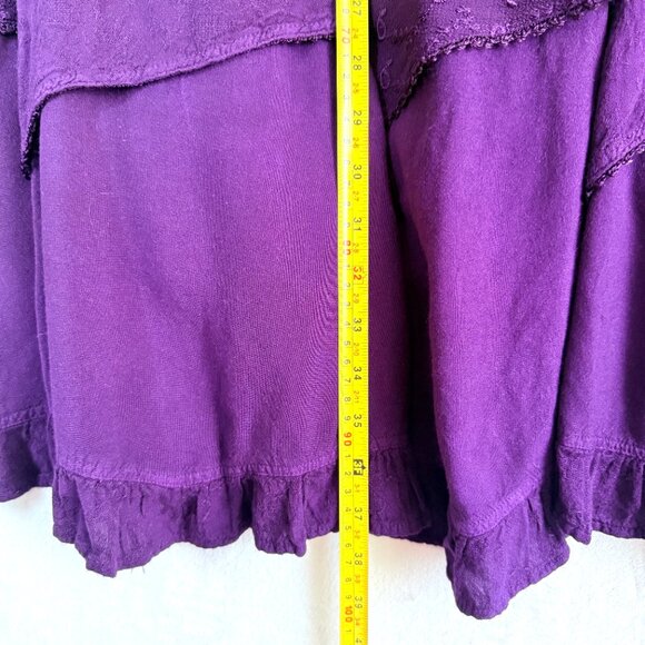 ADDED DIMENSIONS CATHERINES Tiered Lace Embroidered Whimsigoth Maxi Skirt 1X - Picture 6 of 7